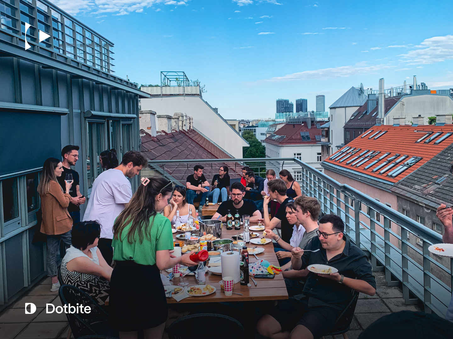 The Dotbite Team enjoying the barbecue on the office terrace The Dotbite Team enjoying the barbecue on the office terrace