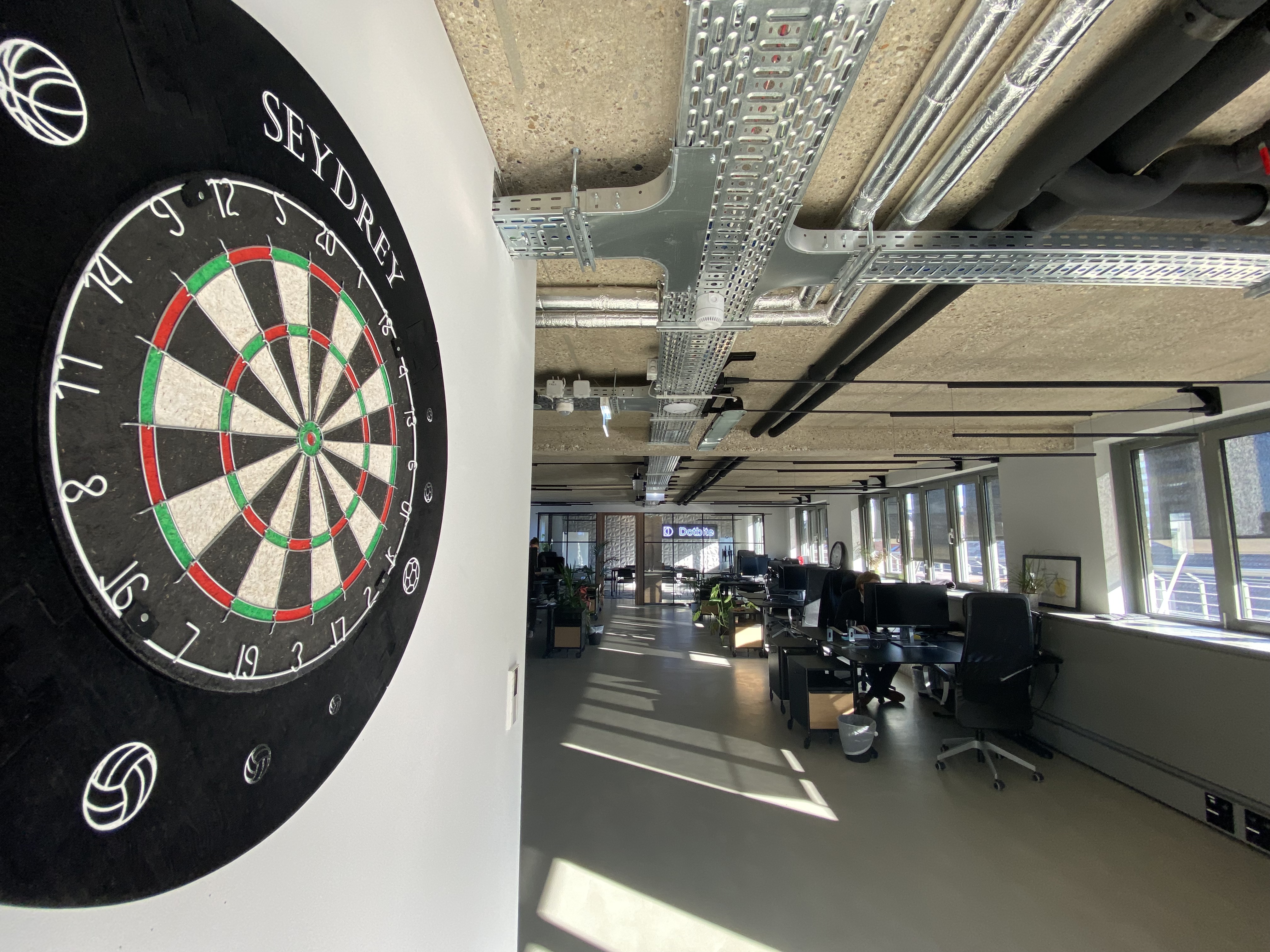 darts board in our office