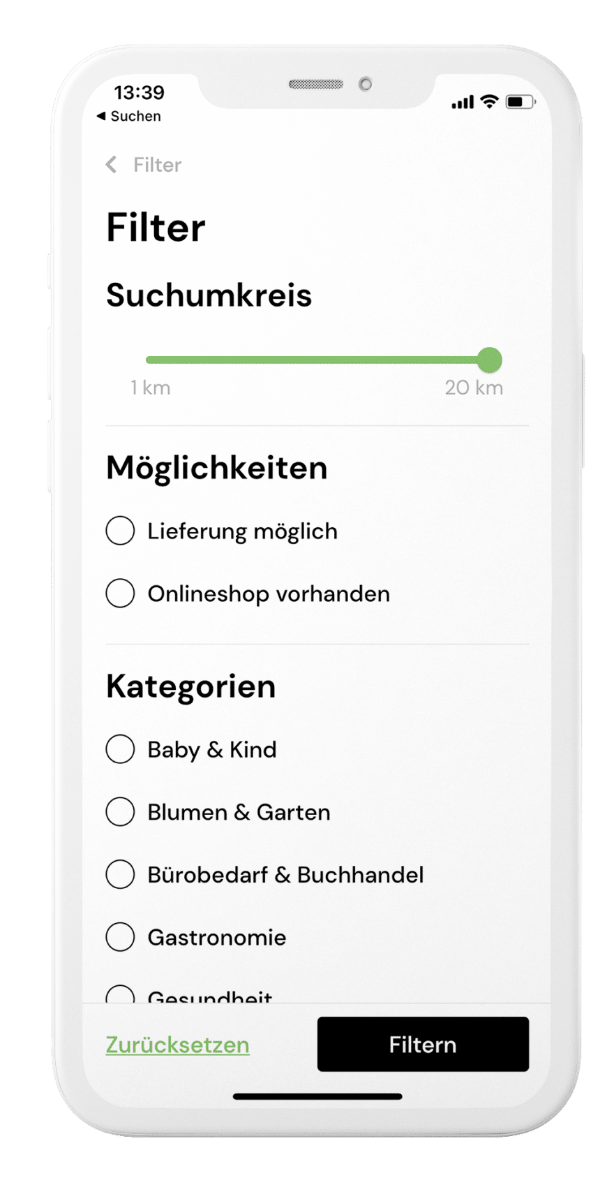 Hilfma filters and search results