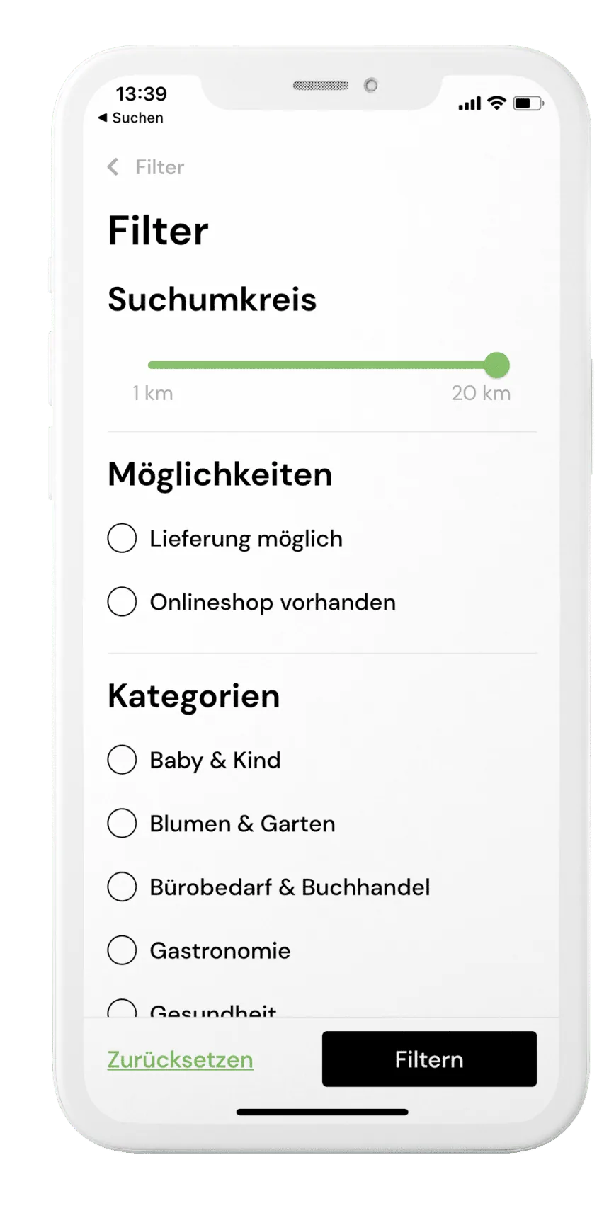Hilfma filters and search results