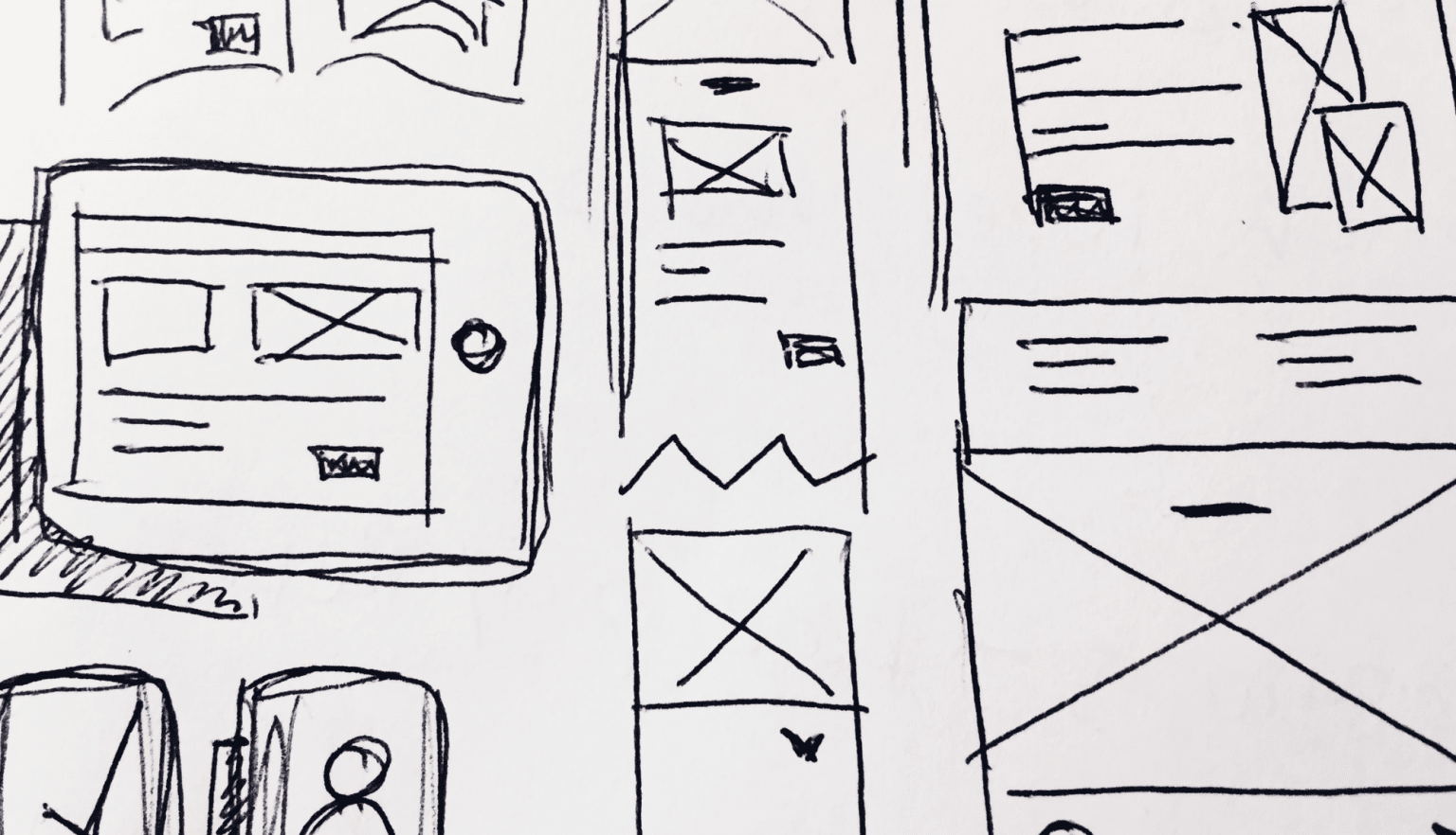 Hilfma simple sketches of web designs