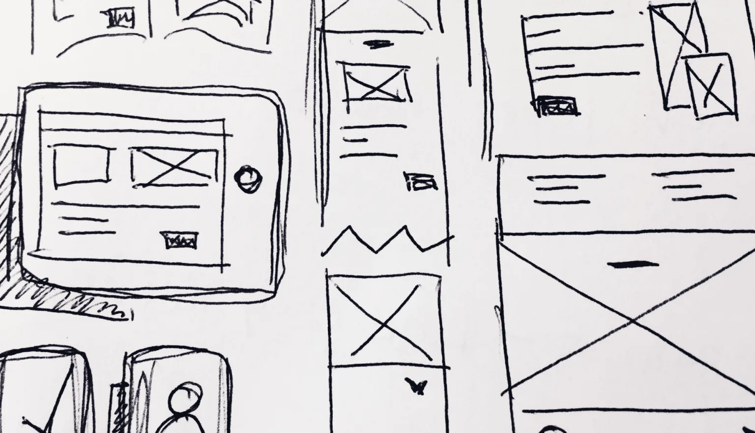 Hilfma simple sketches of web designs