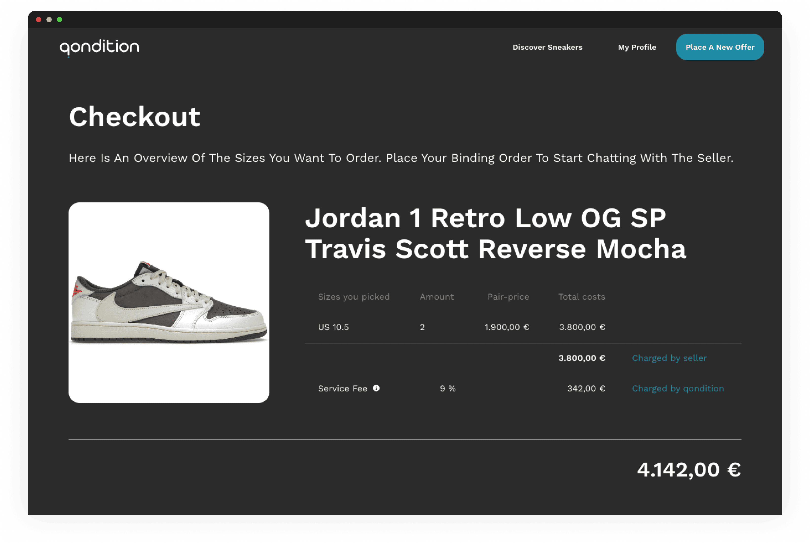 qondition checkout view