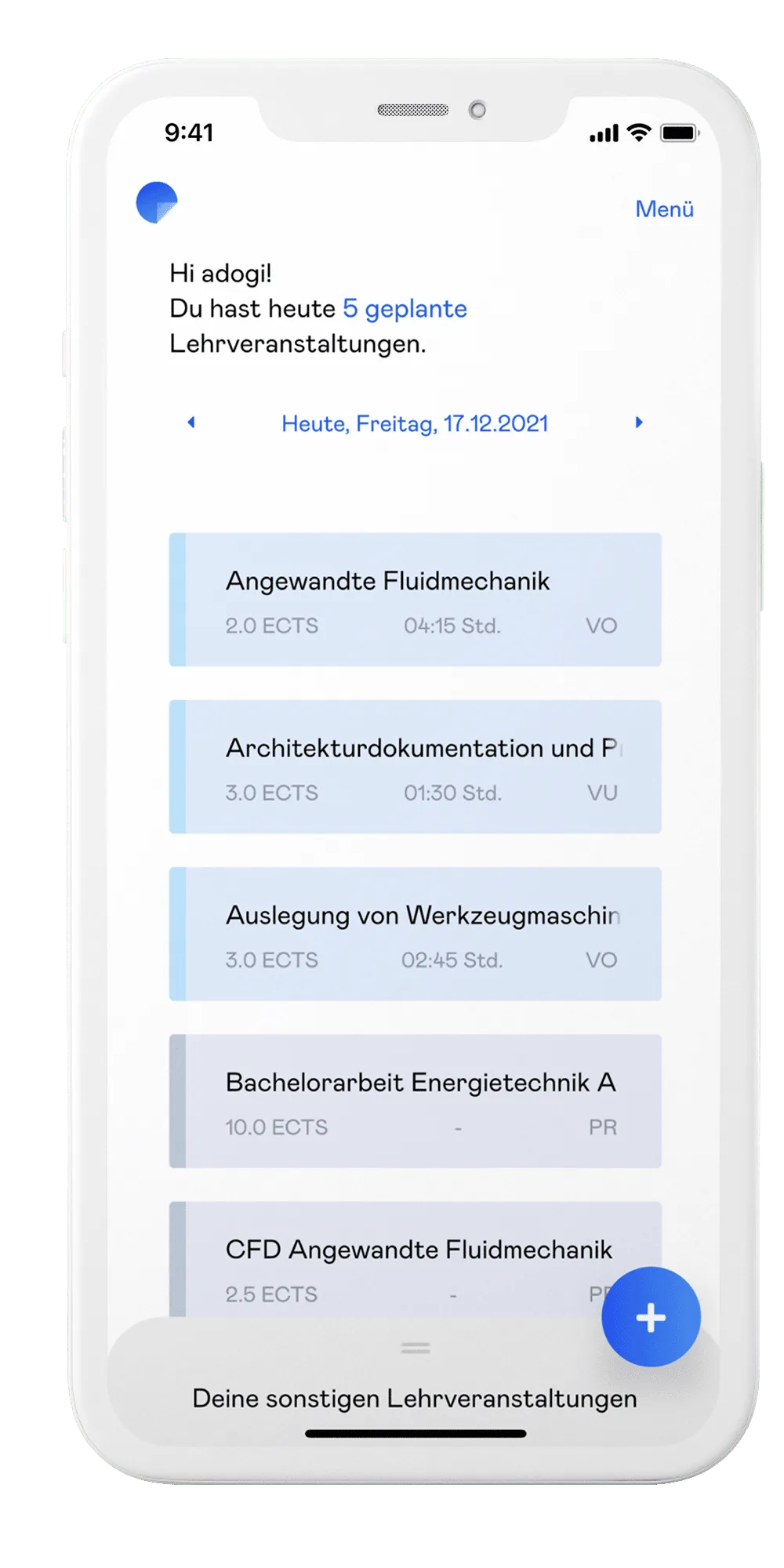 Quinn App Kursübersicht