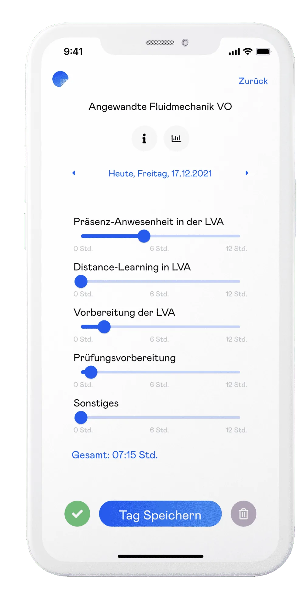 Quinn App Zeiteintrag