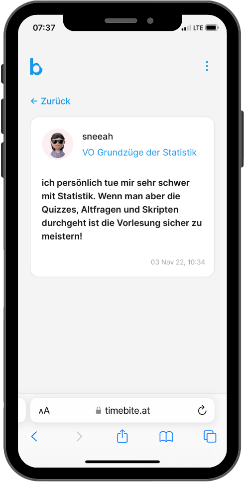 timebite Benutzer-Kommentar