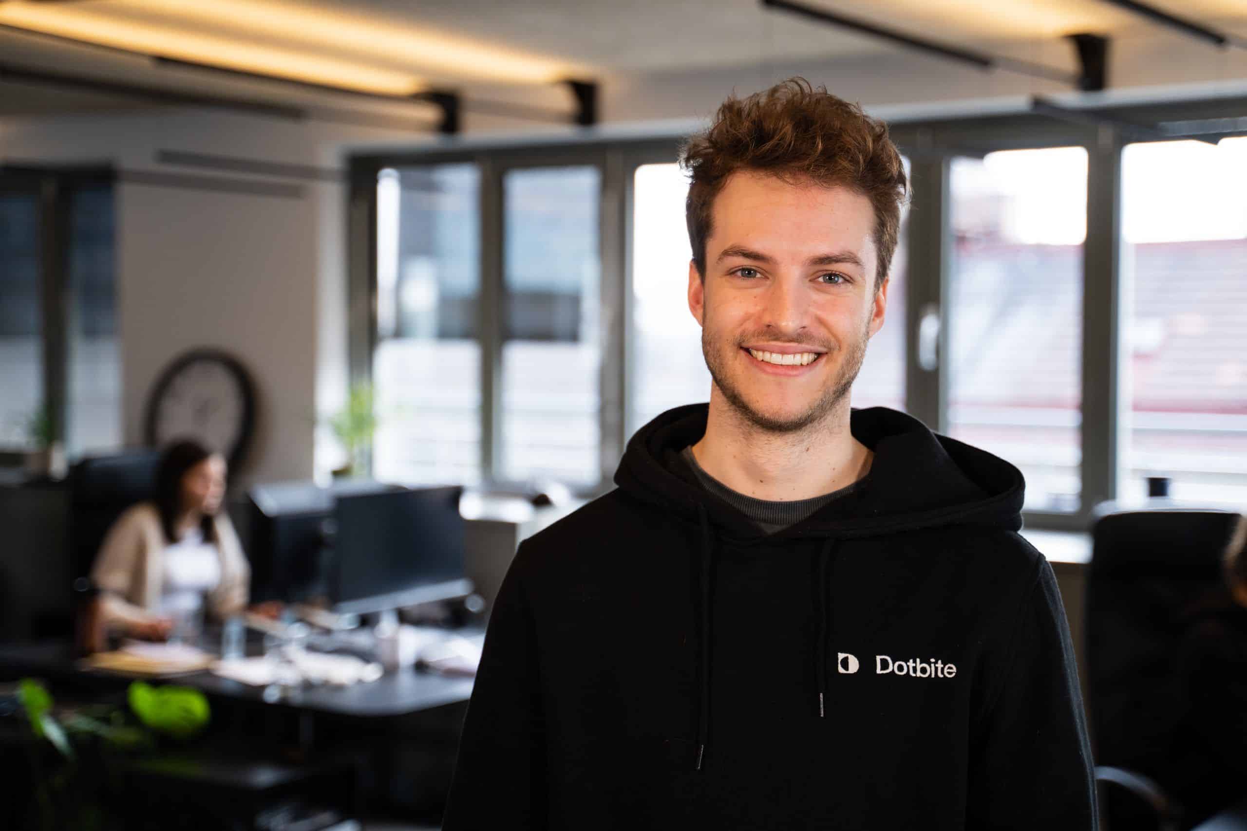 Co-founder and CTO Christoph in the Dotbite office